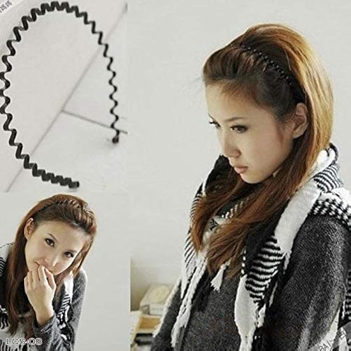 Oem unisex black metal comb sports band long hair headband black for men and women - Image 2